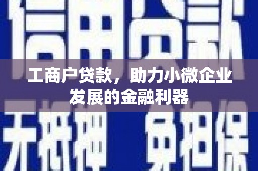 新屋工商户贷款，助力小微企业发展的金融利器