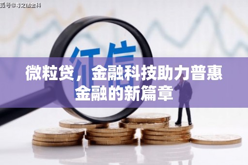 新屋微粒贷，金融科技助力普惠金融的新篇章