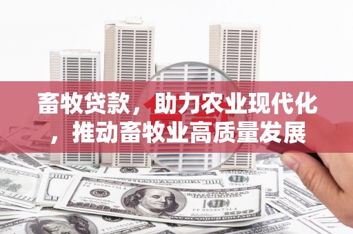 新屋畜牧贷款，助力农业现代化，推动畜牧业高质量发展
