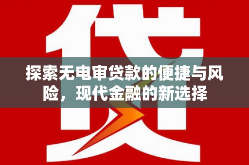 新屋探索无电审贷款的便捷与风险，现代金融的新选择