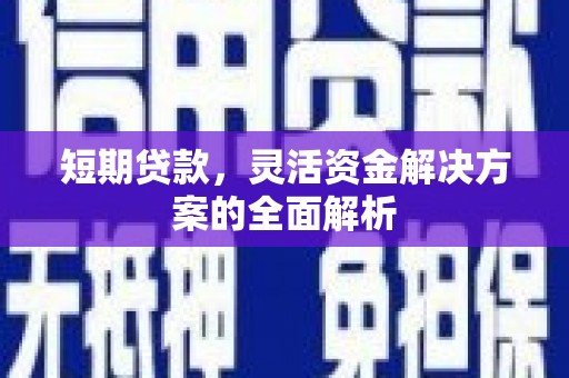 新屋短期贷款，灵活资金解决方案的全面解析