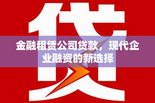 新屋金融租赁公司贷款，现代企业融资的新选择