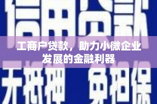 新屋工商户贷款，助力小微企业发展的金融利器
