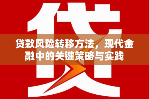 新屋贷款风险转移方法，现代金融中的关键策略与实践