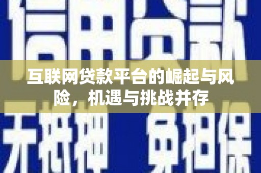 新屋互联网贷款平台的崛起与风险，机遇与挑战并存