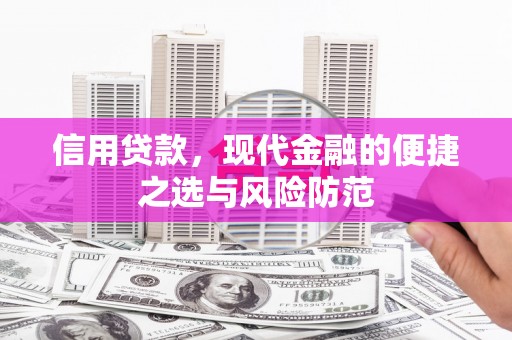 新屋信用贷款，现代金融的便捷之选与风险防范
