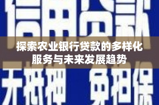 新屋探索农业银行贷款的多样化服务与未来发展趋势