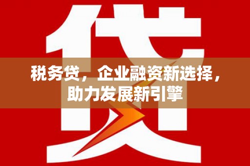 新屋税务贷，企业融资新选择，助力发展新引擎