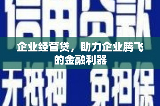 新屋企业经营贷，助力企业腾飞的金融利器