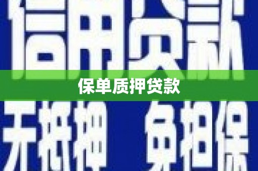 新屋保单质押贷款