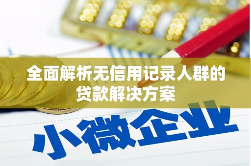 新屋全面解析无信用记录人群的贷款解决方案